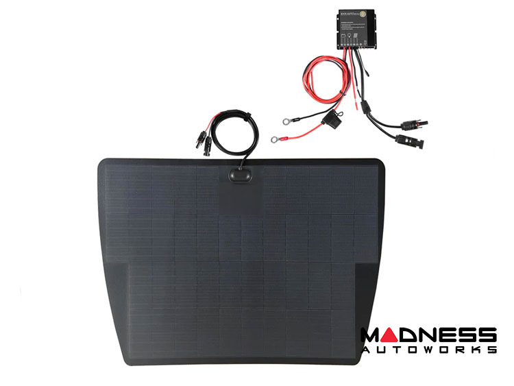 Tesla Model X Flexible Solar Panel Kit - Complete Kit w/ Waterproof Controller + Hood Decal - 100W